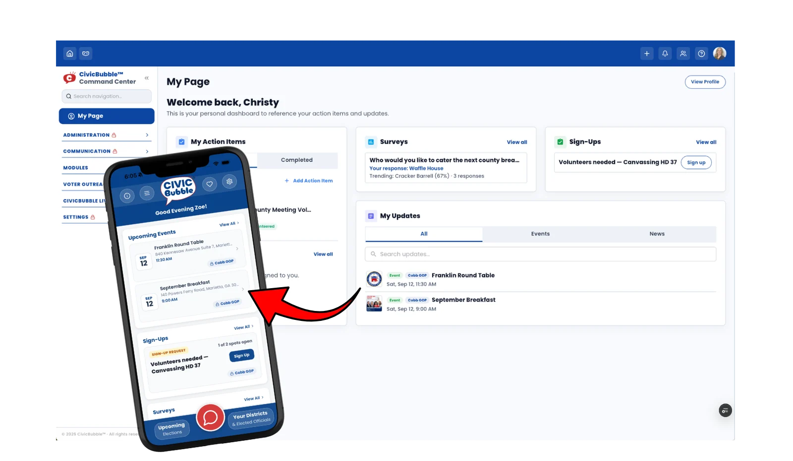 Command Center™ · One seamless experience for your members and volunteers.